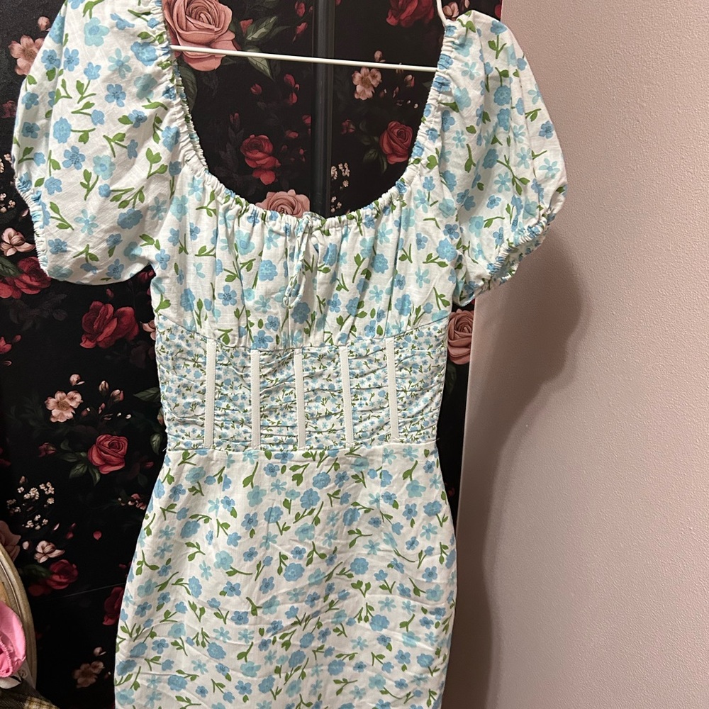 Floral Puff Sleeve Mini Dress